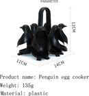 Pinguïn eirhouder met opvallend design-eierkoker-zwart