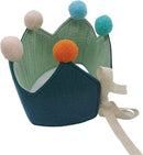 verjaardagskroon-koninklijke kroonvorm met leeftijd naar keuze van 1-9 jaar-Comfortabel Katoen - Elegant Design - Ultiem Comfort- aquamarijnblauw