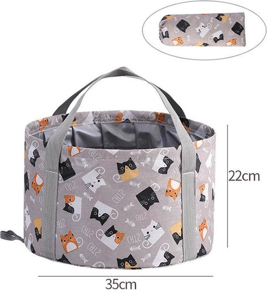 TDR - Opvouwbaar waterdichte bad - geschikt voor voetenbad / kleren wassen / etc - 21L - Gray