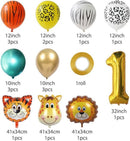 19 delig verjaardag ballonnen set - 1 jaar - Thema: Dieren