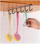 Keukenhaak Onder Plank – Set van 4 – Metaal – Zwart – 6 Haken – Ophangrek voor Keukengerei, Mok, Handdoek – afbeelding 7