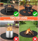 TDR - Tuin vloermat - Ideale mat voor onder de barbecue - Beschermt je terrastegels of gazon tegen hete kolen en vetvlekken - Rond 36 inch - Zwart