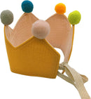 verjaardagskroon-koninklijke kroonvorm met leeftijd naar keuze van 1-9 jaar-Comfortabel Katoen - Elegant Design - Ultiem Comfort-geel
