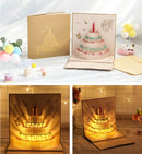3D Verjaardagskaart met Licht- en Kaarseffecten - 15x15cm