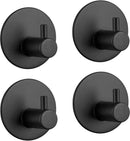 4x Zelfklevende Handdoekhaakjes Zwart - Modern Aluminium