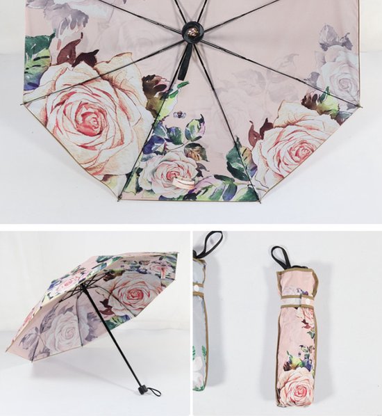 Opvouwbaar bloem paraplu - Zonbescherming Anti-Uv UPF50 + -W