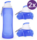 2 Stuks opvouwbare draagbare waterfles met karabijnhaak - du