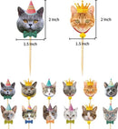 48-delige cupcake/fruitprikkers - thema kat/poes