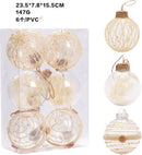 Set van 18 Luxe Transparante Kerstballen - Natuurlijk Design