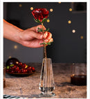 Glazen Vaas met Rode Roos - Decoratief & Elegant - Rood