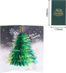 2x 3D Kerstboom Pop-up Kaart - Magische Groet Groen