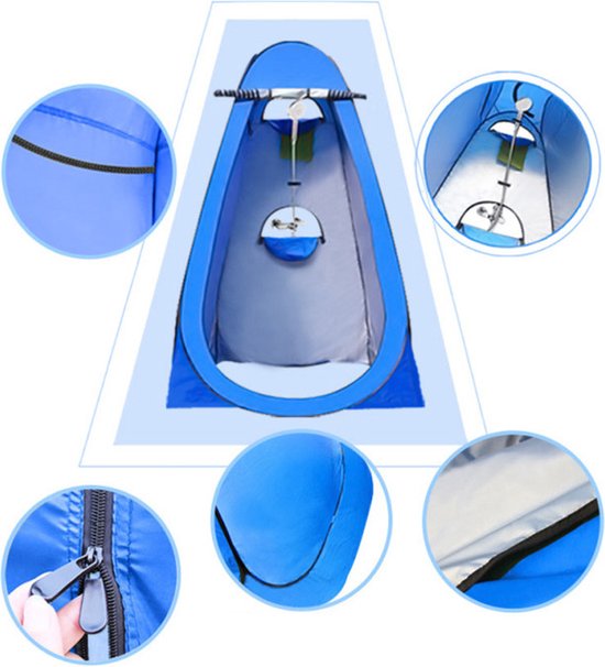 TDR-Outdoor camping  douchetent met  drie ramen-omkleedtent-150*150*190cm-blauw