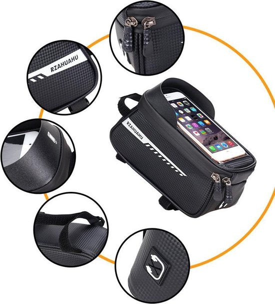 Waterdichte Fietsstuurtas met Aanraakscherm - Zwart