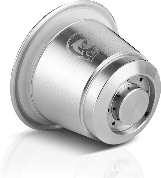 Herbruikbare RVS Nespresso Capsule Set met Maatschep en Rein