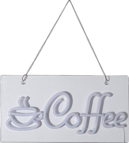 Opvallende "Coffee" Neon LED Lamp-Neon Wandlamp -Perfecte Decoratie voor Koffieliefhebbers(Incl. Adapter & Ophanghaakjes)-42x22cm