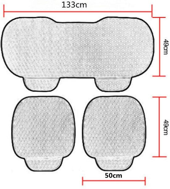 3delige Autostoelhoes - Zacht, Antislip, Hoogwaardig Zwart