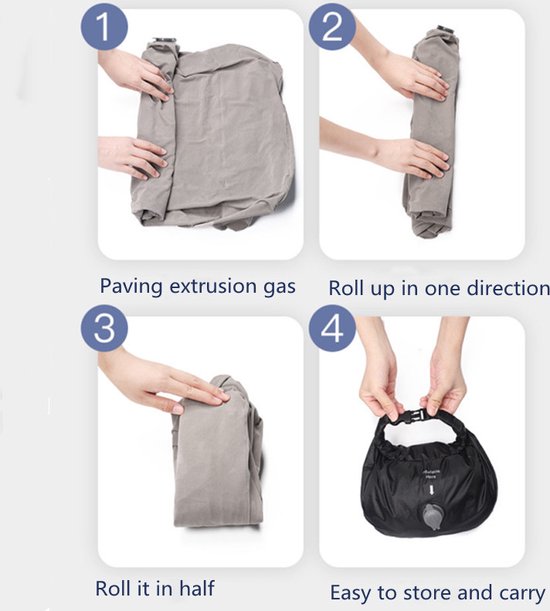 Opblaasbaar voetkussen - 3 hoogtestanden - Grijs