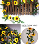 3stuks Zonnebloem Slinger Decoratie Set lengte van 2,25 meter-perfect voor themafeesten, bruiloften en thuisdecoratie