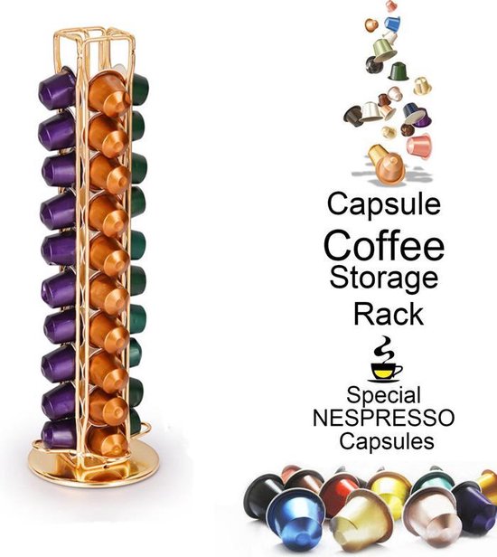 TDR-Draaibare capsulehouder - Geschikt voor Nespresso en compatible Capsules - 40 stuks -goud