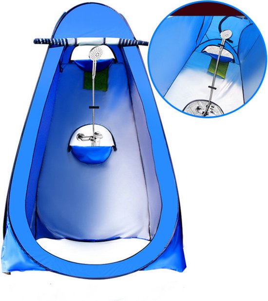 TDR-Outdoor camping  douchetent met  drie ramen-omkleedtent-150*150*190cm-blauw