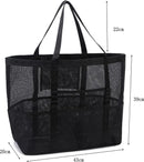 Multifunctionele Opvouwbare Strandtas - Ruime en Duurzame Tas voor Strand, Picknick en Meer-zwart