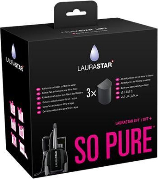 Laurastar SO PURE - PURIFY waterfilterpatroon filter 3 stuks anti kalk stoom strijkijzer strijksysteem antikalk navullingen