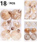 Set van 18 Luxe Transparante Kerstballen - Natuurlijk Design