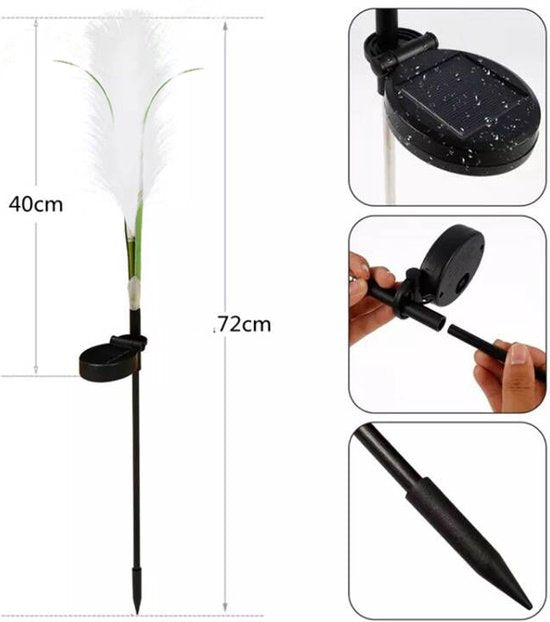 LED zonne-energie rieten lamp - Decoratieve en energiezuinige lamp voor uw tuin, patio of veranda- warm licht
