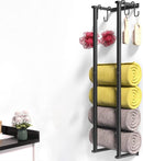 Metalen Handdoekhouder voor in de Badkamer - Combineer Stijl en Functionaliteit- met 4haakjes -zwart