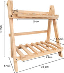 opvouwbare Houten Bureau Organiser - Bureau opbergrek van hout-2 opberglagen- 35x17x35 CM