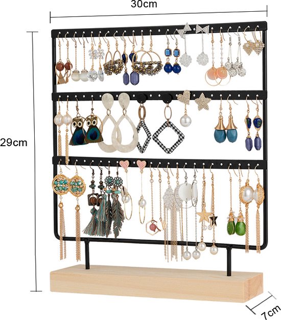 72 Gaatjes Oorbellenrek - 3 Niveaus - Duurzaam Metalen