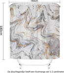 Waterdicht douchegordijn marmerpatroon 180x200cm lichtgrijs