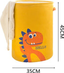 Opvouwbare wasmand - dinosaurus - geel 35x45cm