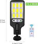 Tuinverlichting op zonne-energie met afstandsbediening-IP65-180 COB LED-Buitenlamp- Bewegingssensor & Nachtsensor