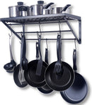 Stijlvol en Duurzaam Metalen Keukenrek met 10 Haken-Opbergrek voor Pannen en keukengerei-60*30*23cm-zwart
