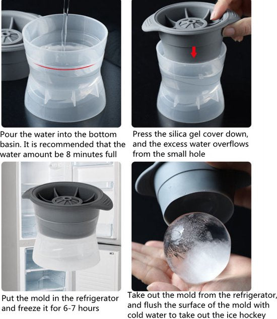 TDR-4 stuks Siliconen ijshockey ijsbakvorm grijs (groot) 11*8*7.5CM