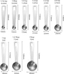 Unikorf 9-delige RVS maatlepels - diverse maten