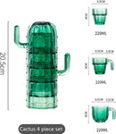 Cactus Drinkglazen Donkergroen 4 Stuks - Vaatwasserbestendig