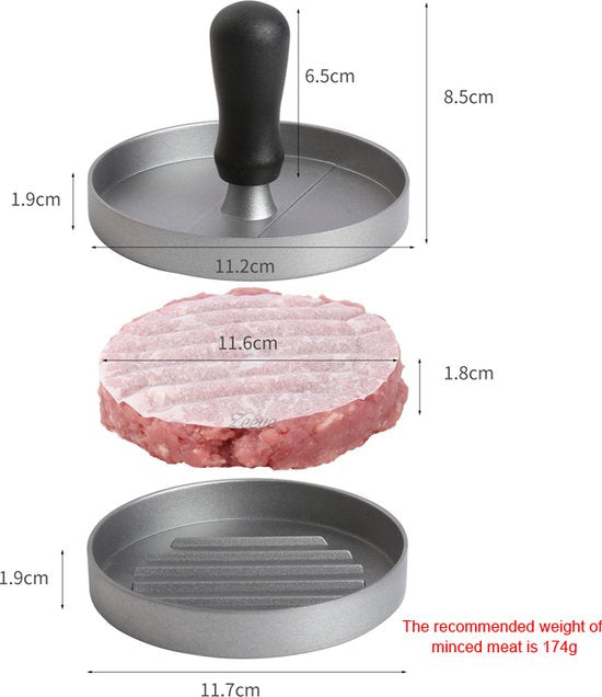 Hamburgerpers met Antiaanbaklaag + 100 waxpapiertjes
