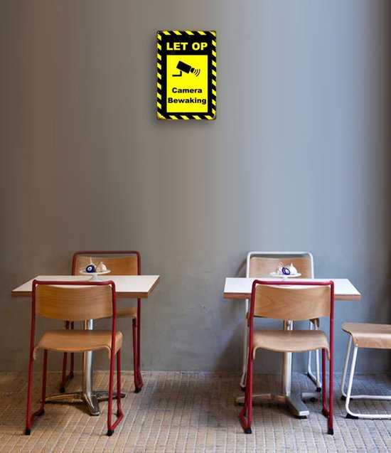 Camerabewaking Bord 25 × 18 cm – Reflecterende Aluminium Waarschuwingsborden ‘Let op Camera Bewaking’ – UV- & Weerbestendig