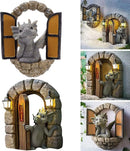 2x Kunststof Dinosaurus Tuin Ornamenten