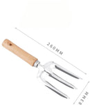 5-delige tuingereedschapset RVS met houten handvatten