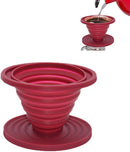 Opvouwbare siliconen koffie filter rood
