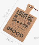 Kurken Pannenlap/Snijplank 'A Recipe Has No Soul' - 25,5 x 1