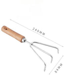 5-delige tuingereedschapset RVS met houten handvatten