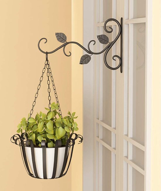 Metalen Wandhangers voor Bloempotten – Sierlijk Bladontwerp
