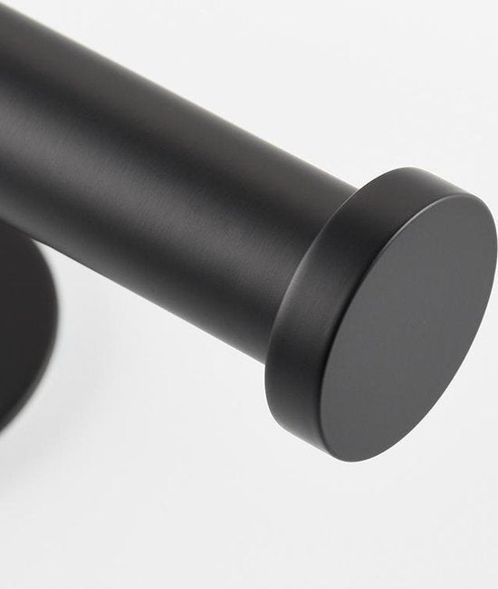 Toiletrolhouder RVS Zelfklevend Zwart - Geen Boren