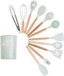 TDR - Kookgerei set met Houder 11-delig - Hout met Siliconen