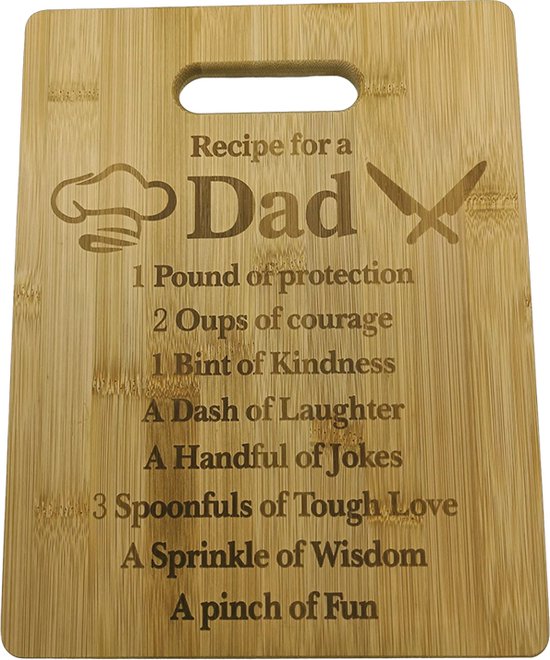 Bamboe Snij- & Serveerplank 'vaderliefde' - 28x22 cm