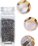 12-delige Glazen Kruidenpotten Set met Aluminium Deksel -Inhoud 120 ml - Inclusief Handige Accessoires